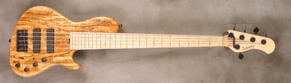 MODEL: 5-24 Standard Single Cut,
SERIAL: #7668,
FINISH: Natural,
BODY: Chambered swamp ash,
WEIGHT: 7.75 lbs,
NECK: Maple with thin matte nitro finish,
FINGERBOARD: Birdseye maple, 12″ radius, 1.75″ nut width,
PICKGUARD: None,
HARDWARE: Black,
PICKUPS: Sadowsky soapbars in modern locations,
PREAMP: Sadowsky preamp with switchable mid-boost