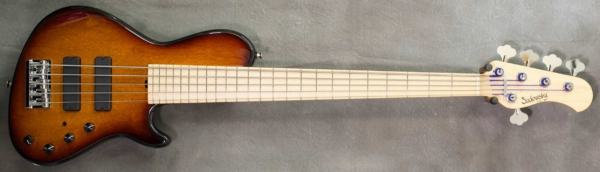 MODEL: Single Cut 5-24 Vintage,
SERIAL: #7924,
FINISH: 59' burst,
BODY: Chambered Okoume,
WEIGHT: 8.41 lbs,
NECK: Maple with thin matte nitro finish,
FINGERBOARD: Maple 12" radius, 1 7/8” nut width,
PICKGUARD: None,
HARDWARE: Chrome,
PICKUPS: Sadowsky Soapbars in modern positions,
PREAMP: Sadowsky mid-boost preamp with vintage tone control
