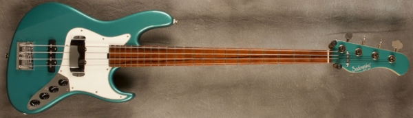 MODEL: 4-22 Will Lee (pre owned by Will Lee),
SERIAL: #8144,
FINISH: Pelham Blue,
BODY: Chambered Alder,
WEIGHT: 7.53 lbs,
NECK: Maple with thin matte nitro finish and matching headstock,
FINGERBOARD: Madagascar Rosewood ,
PICKGUARD: Parchment,
HARDWARE: Chrome with Bell Cover,
PICKUPS: Sadowsky single Coil J-style pickups in 60’s location,
PREAMP: Will Lee mid-boost pre-amp