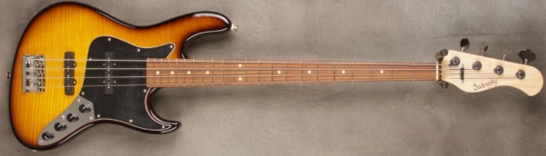 MODEL: 4-22 Will Lee,
SERIAL: #8373,
FINISH: '59 Burst,
BODY: Chambered Alder with Flame Maple Top,
WEIGHT: 7.75 lbs,
NECK: Maple with thin matte nitro finish and 12" radius and 1 3/4 nut width,
FINGERBOARD: Morado,
PICKGUARD: Black,
HARDWARE: Chrome,
PICKUPS: Sadowsky Single Coils in 60's Location,
PREAMP: Sadowsky preamp with vintage tone control and mid boost circuit