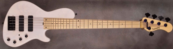 MODEL: 5-24 Single Cut,
SERIAL: #8508,
FINISH: Transparent White,
BODY: Chambered Swamp Ash,
WEIGHT: 7.8 lbs
NECK: Maple with thin matte nitro finish and 12" radius, 1 3/4" nut width
FINGERBOARD: Maple,
PICKGUARD: None,
HARDWARE: Black,
PICKUPS: Sadowsky Soapbars in Modern Locations,
PREAMP: Sadowsky mid-boost preamp with vintage tone control