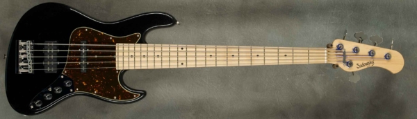 MODEL: 5-21 Vintage,
SERIAL: #8708,
FINISH: Black Pearl,
BODY: Chambered Swamp Ash,
WEIGHT: 8.16 lbs,
NECK: Maple with thin matte nitro, finish and 12" radius, 1 3/4" nut width,
FINGERBOARD: Maple,
PICKGUARD: Tortoise,
HARDWARE: Chrome,
PICKUPS: Sadowsky Humcancelling J Super J/J,
PREAMP: Sadowsky preamp with vintage tone control