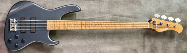 MODEL: 4-24 Modern,
SERIAL: #8882,
FINISH: Vintage Teal Green Metallic,
BODY: Chambered Swamp Ash,
WEIGHT: 7.77,
NECK: Roasted Maple with thin matte nitro finish,
FINGERBOARD: Roasted Birdseye Maple, 12″ radius, 1.5″ nut width with Abalone Dots,
PICKGUARD: None,
HARDWARE: Chrome,
PICKUPS: Sadowsky soapbars in modern locations,
PREAMP: Sadowsky preamp with vintage tone control