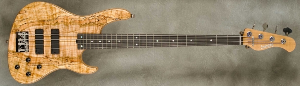 Model 4-24 Modern
Serial #9148
Finish Vintage Tint
Body Chambered Swamp Ash w/ Master Grade Spalted Maple Top
Weight 8.22 lbs
Neck Roasted Maple with thin matte nitro finish
Radius/Nut 12" radius, 1.45" nut width
Fingerboard South African Blackwood w/Abalone dots
Pickguard None
Hardware Chrome
Pickups Sadowsky Soapbars in Modern Positions
Preamp Sadowsky preamp with vintage tone control