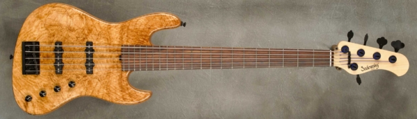 Model 5-21 Standard
Serial #9155
Finish Vintage Tint
Body Chambered Alder w/ Master Grade Mango Top
Weight 8.59 lbs
Neck Maple with thin matte nitro finish
Radius/Nut 12" radius, 1 7/8" nut width
Fingerboard Amazon Rosewood
Pickguard None
Hardware Black
Pickups Sadowsky Humcancelling in 60's Locations
Preamp Sadowsky preamp with vintage tone control