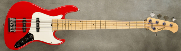 Model 5-21 Vintage
Serial #8497
Finish Dakota Red
Body Chambered Swamp Ash
Weight 8.37 lbs
Neck Maple with thin matte nitro finish
Radius/Nut 12" radius, 1 7/8" nut width
Fingerboard Maple
Pickguard Parchment
Hardware Chrome
Pickups Sadowsky Humcancelling JJ in 60's Locations
Preamp Sadowsky preamp with vintage tone control