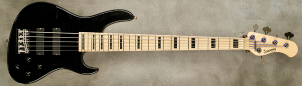 Model 5-24 Modern
Serial #8950
Finish Black Pearl
Body Chambered Swamp Ash
Weight 8.18 lbs
Neck Maple with thin matte nitro finish
Radius/Nut 12" radius, 1 7/8" nut width
Fingerboard Maple with Black Pearl Blocks
Pickguard None
Hardware Chrome
Pickups Sadowsky Soapbars in modern locations
Preamp Sadowsky preamp with vintage tone control
