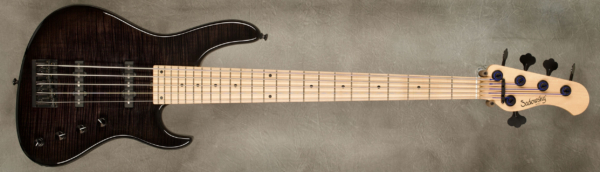 Model 5-24 Standard.
Serial #9380
Finish Transparent Black
Body Chambered Swamp Ash w/ Flame Maple Top
Weight 7.70 lbs
Neck Maple with thin matte nitro finish
Radius/Nut 12" radius, 1 3/4" (44.45mm) nut width
Fingerboard Maple
Pickguard None
Hardware Black
Pickups Sadowsky Humcancelling J/J in 70's Locations
Preamp Sadowsky preamp with vintage tone control