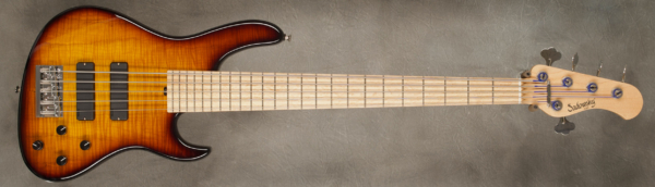 Model 5-24 Modern Standard
Serial #9391
Finish '59 Burst
Body Chambered Swamp Ash with Flame Maple Top
Weight 8.20 lbs
Neck Maple with thin matte nitro finish
Radius/Nut 12" radius, 1 7/8" (47.625mm) nut width
Fingerboard Birdseye Maple
Pickguard None
Hardware Chrome
Pickups Sadowsky Soapbars in Modern Locations
Preamp Sadowsky preamp with vintage tone control