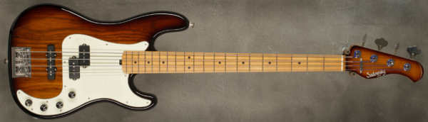 Model P4 Vintage
Serial #9501
Finish '59 Burst
Body Chambered Roasted Swamp Ash
Weight 7.96 lbs
Neck Roasted Maple with matte nitro + oil finish and matching headstock
Radius/Nut 9" radius, 1 3/4" nut width
Fingerboard Roasted Maple
Pickguard Parchment
Hardware Chrome
Pickups Sadowsky P/J
Preamp Sadowsky preamp with vintage tone control